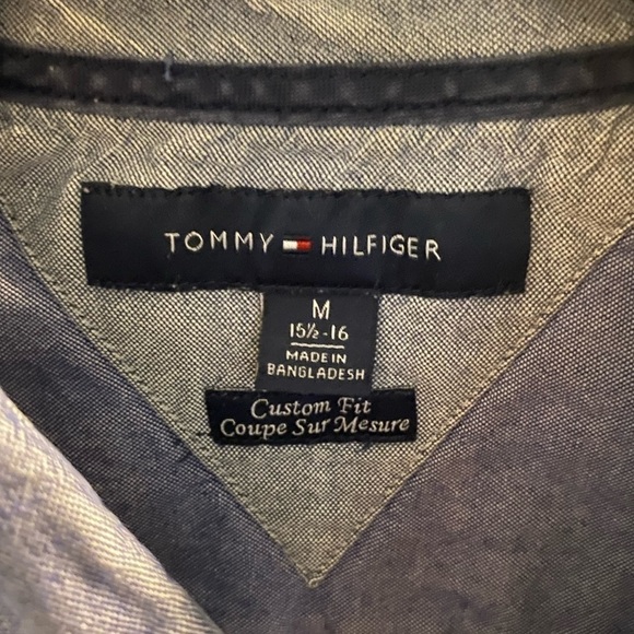 TOMMY Hilfiger Long Sleeve Color Block Striped Button Down Casual Dress Shirt - Picture 4 of 6